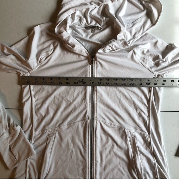Athleta White Lightweight Hooded Zip-Up Jacket Size S - Picture 3 of 9
